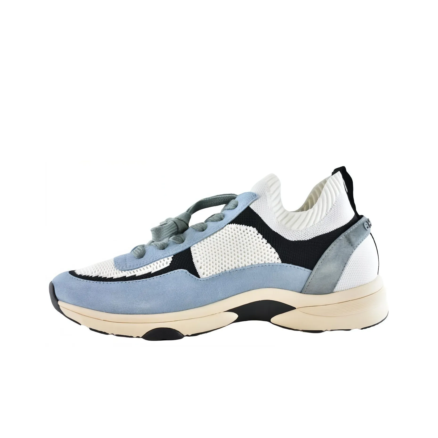 CHANEL Low Top Casual Shoes Women's White Blue