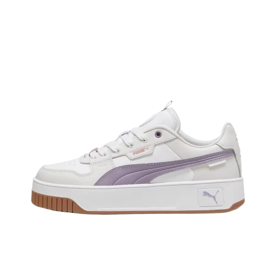 PUMA Carina Street Lux Low Кроссовки для скейтбординга Женские Белый Фиолетовый Серый