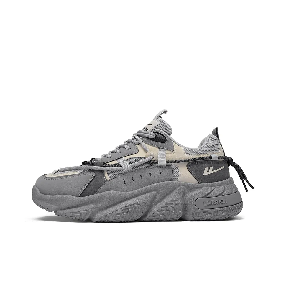 Warrior Warrior Cushioning Anti Slip Wear Resistant Breathable Height Increasing Low Top Chunky Sneakers Unisex Gray