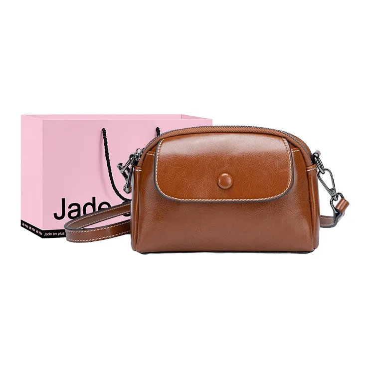 Jade En Plus Cow Split Leather Shoulder Bag, Crossbody Bag Trumpets Women's Dark Brown