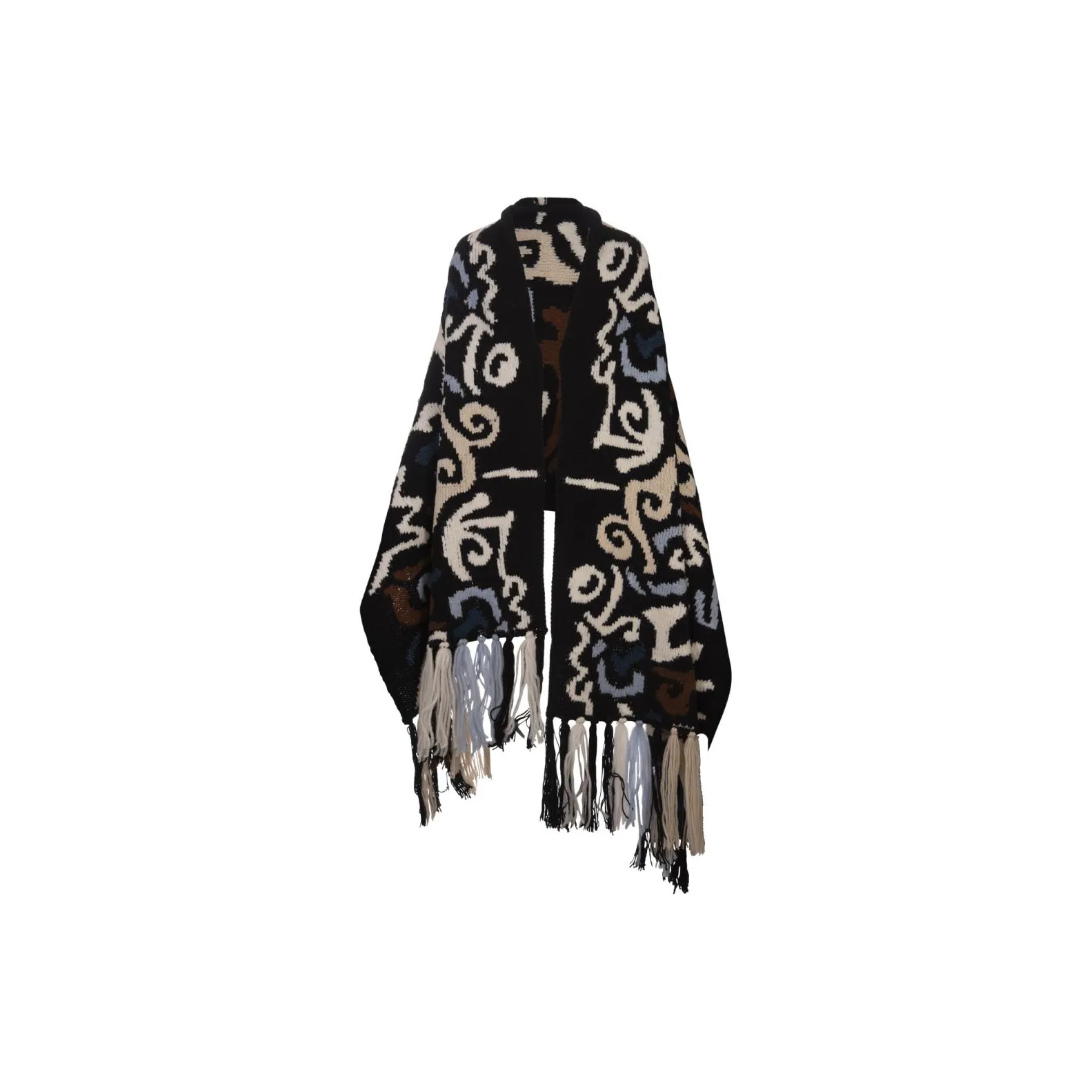 ERMANNO SCERVINO Maxi Fringed Knit Scarf