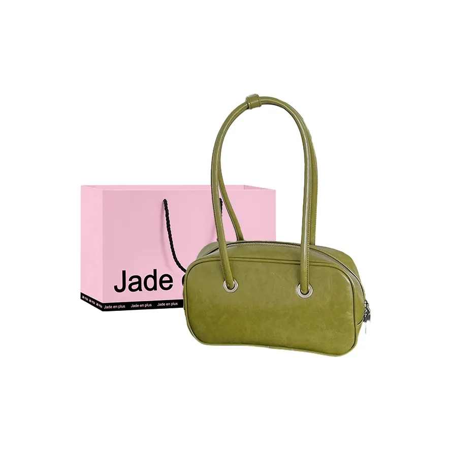 Jade En Plus PU Shoulder Bag Medium Size Women's Black/White/Green/Coffee