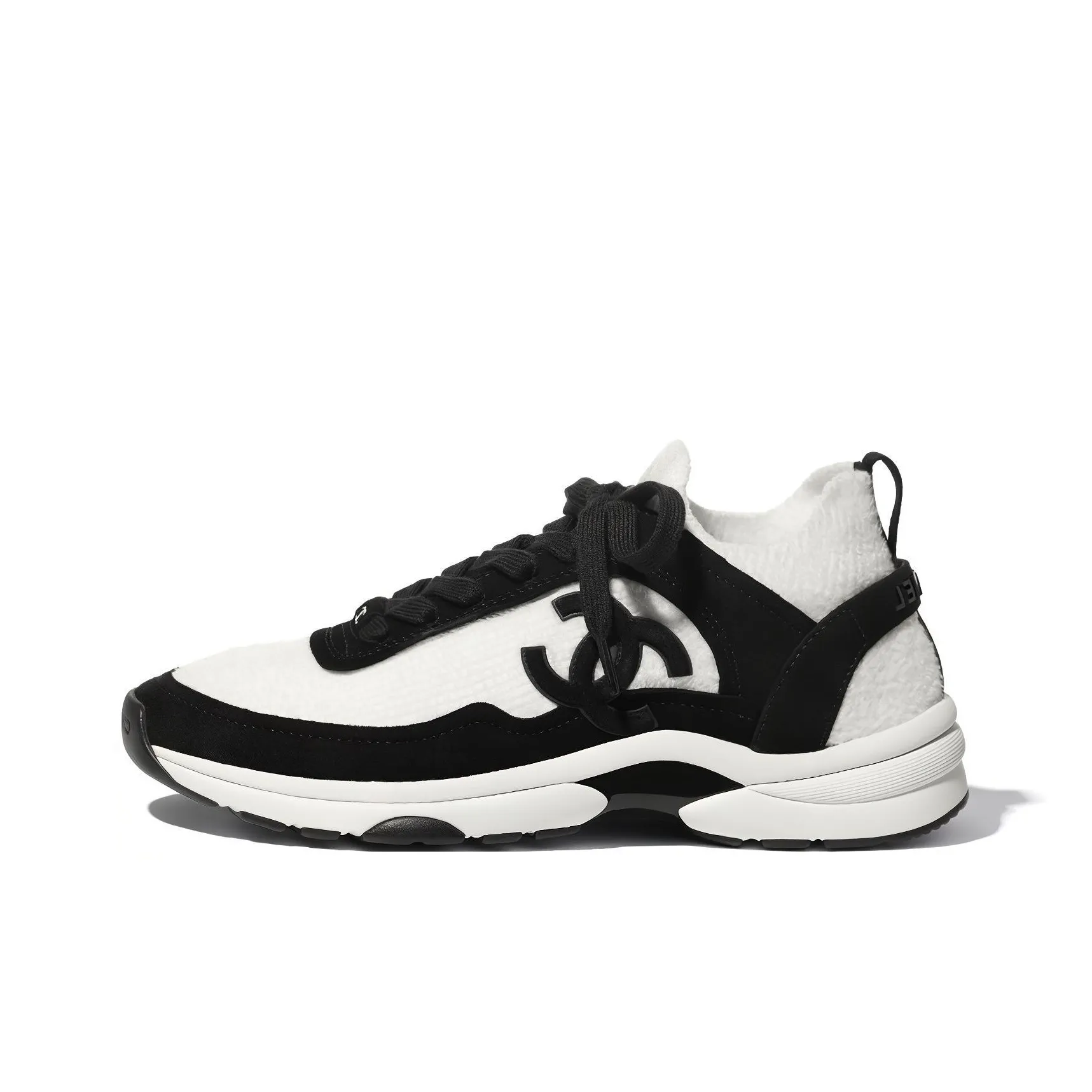 CHANEL Low Top Trainer White Black Women's
