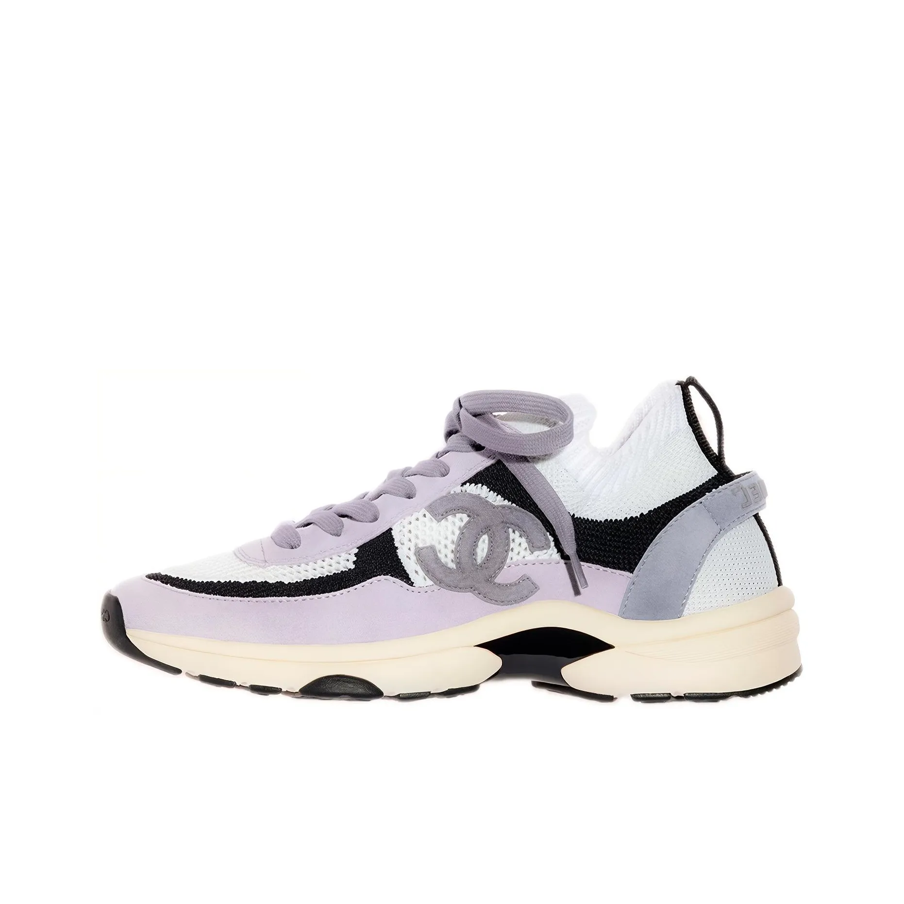 CHANEL 22C Sneakers White Black Purple Women's