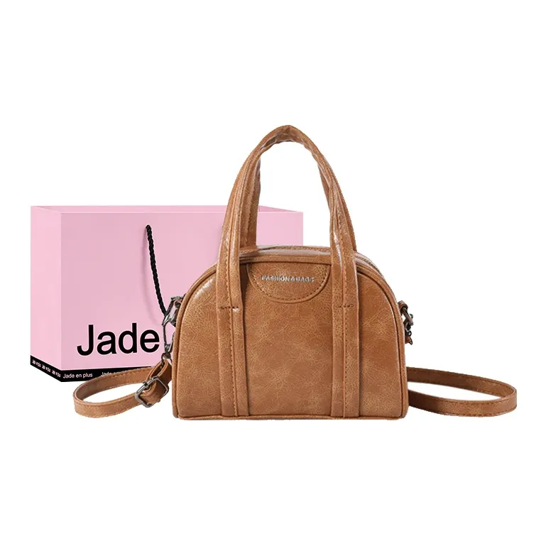 Jade En Plus Premium Texture PU Handbag, Shoulder Bag, Crossbody Bag Trumpets Women's Black/Ecru/Green/Brown