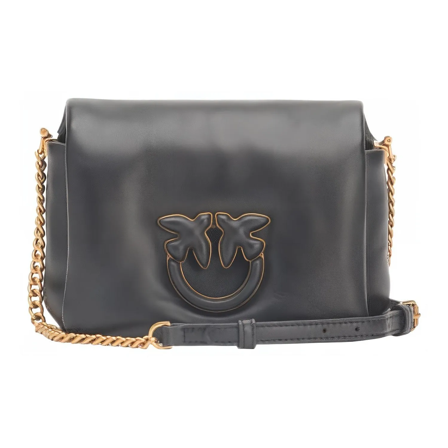PINKO Baby Love Sheepskin Crossbody Bag, Shoulder Bag Women's Black