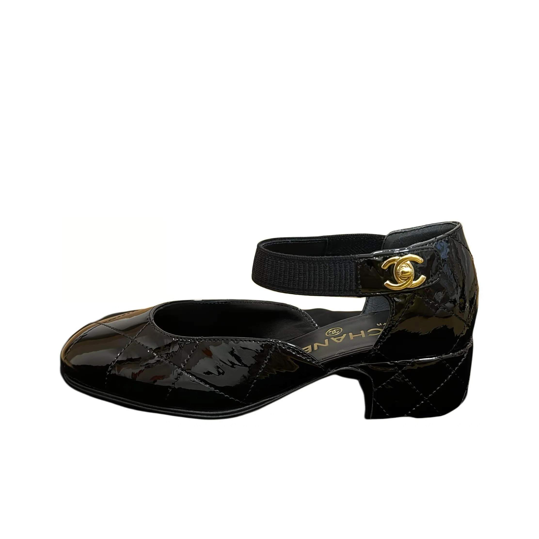 CHANEL Chunky Deauville Mary Jane Shoes 5cm Women's Black