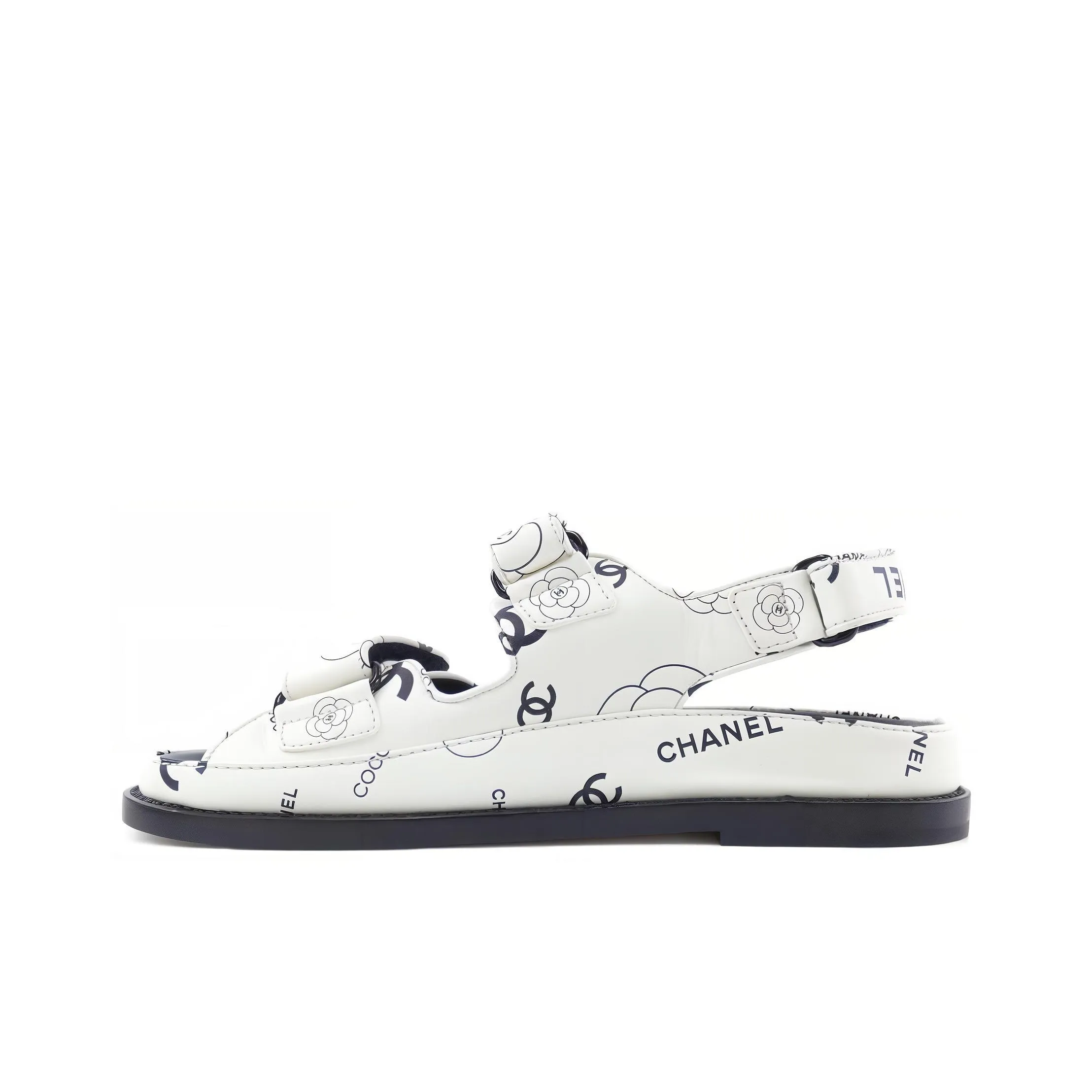 CHANEL Beach Sandals Women's White