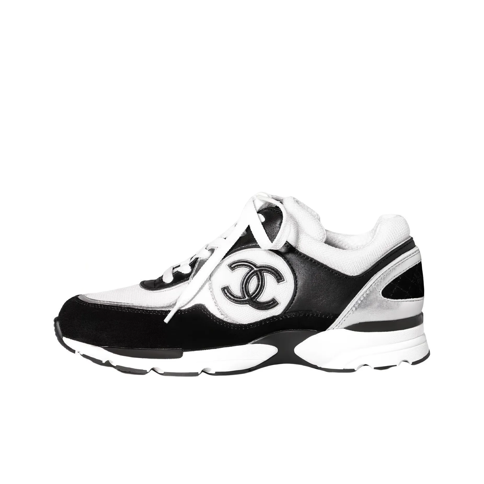 CHANEL Logo Sneaker 'Black White'