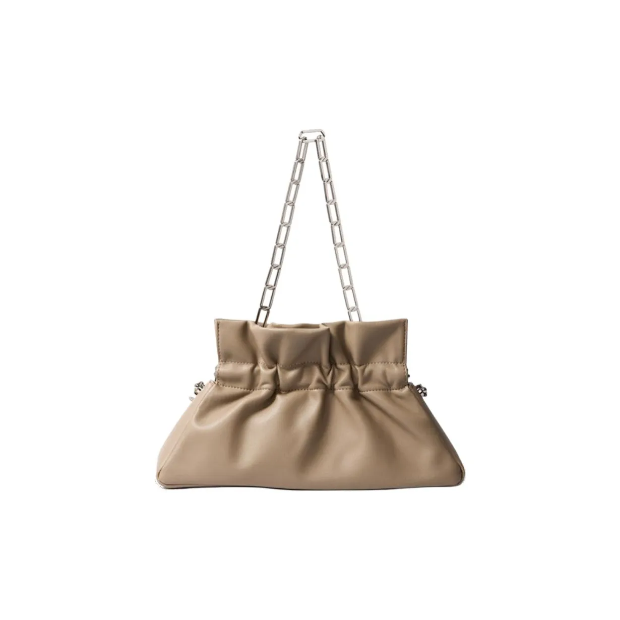 BOB ORE BLUE COLLECTION Genuine Leather Shoulder Bag Crossbody Bag Handbag Medium Size Women's Milk Tea Beige