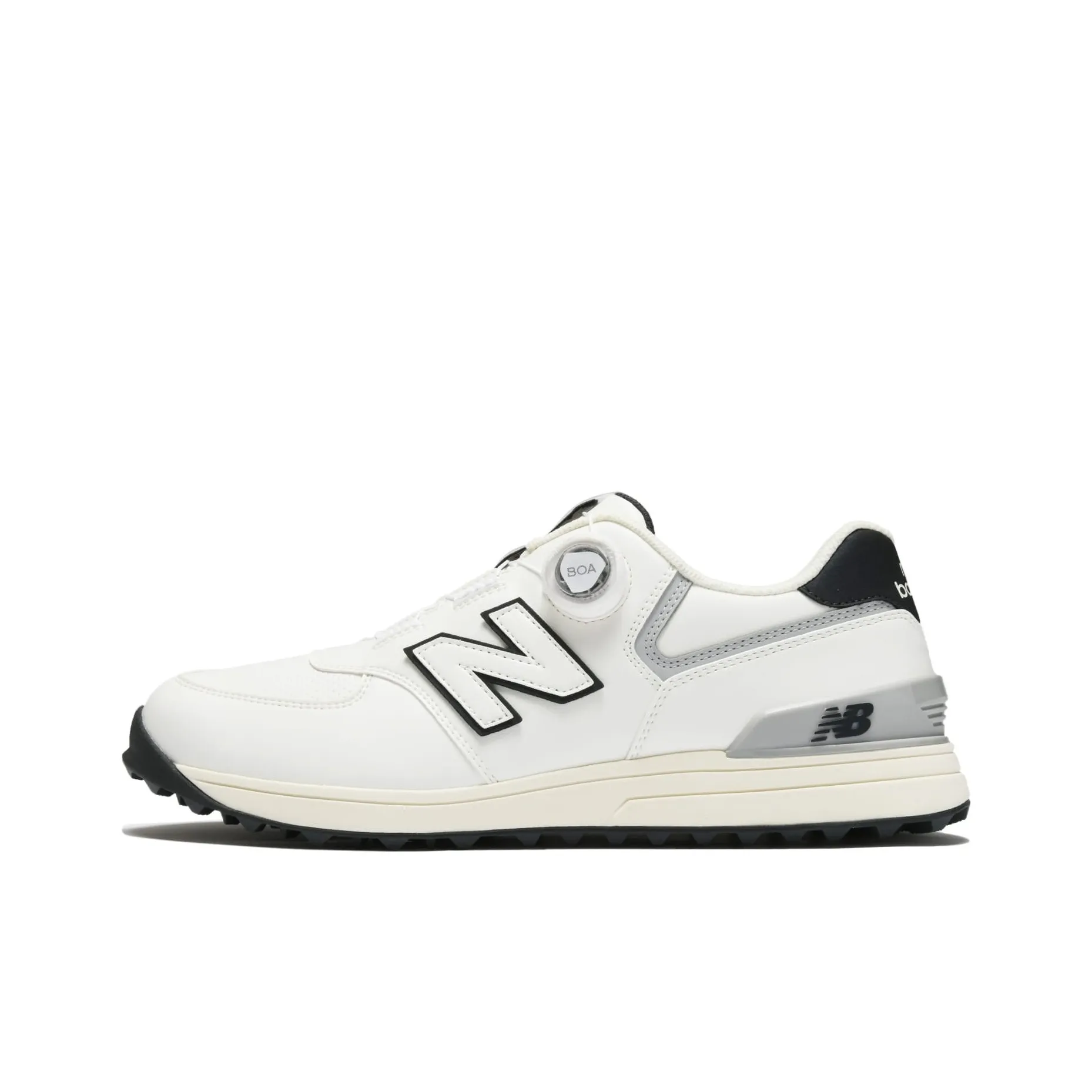 New Balance NB 574 V3 Anti Slip Wear Resistant Low Top Golf Shoes Unisex White Black