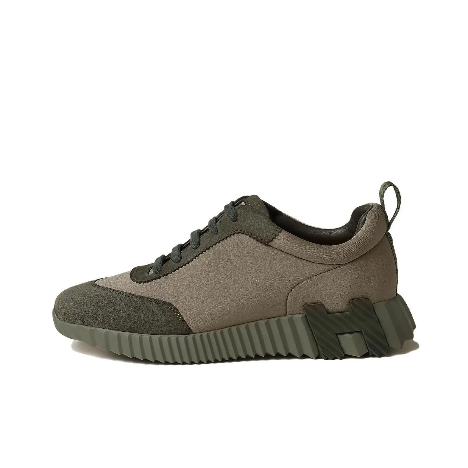 HERMES Bouncing Low Top Casual Shoes Women's Brown Green