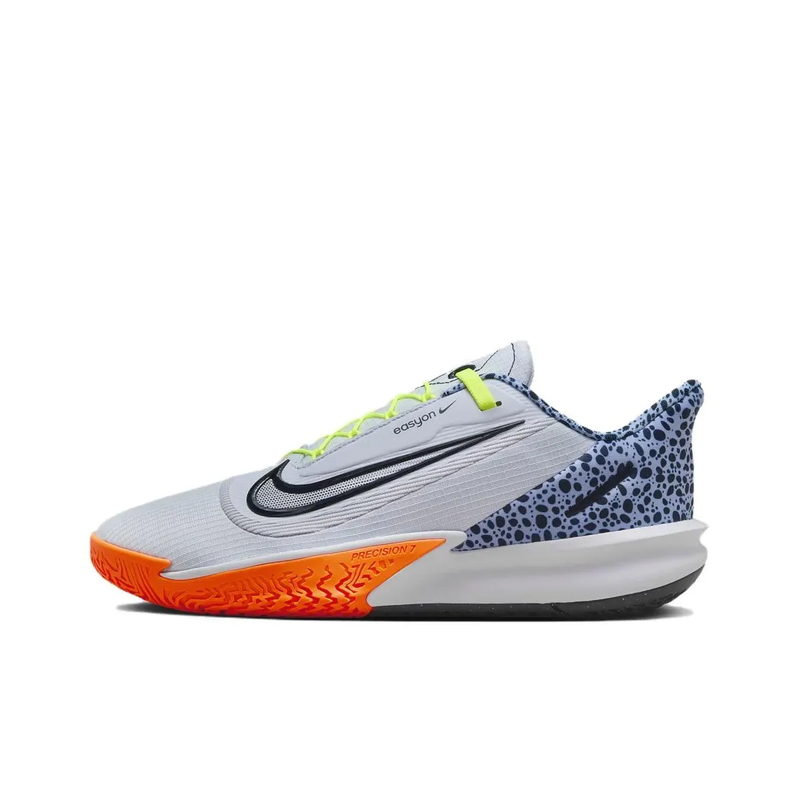 Nike Precision 7 Basketball Shoes Unisex Low-Top Gray/Orange/Blue