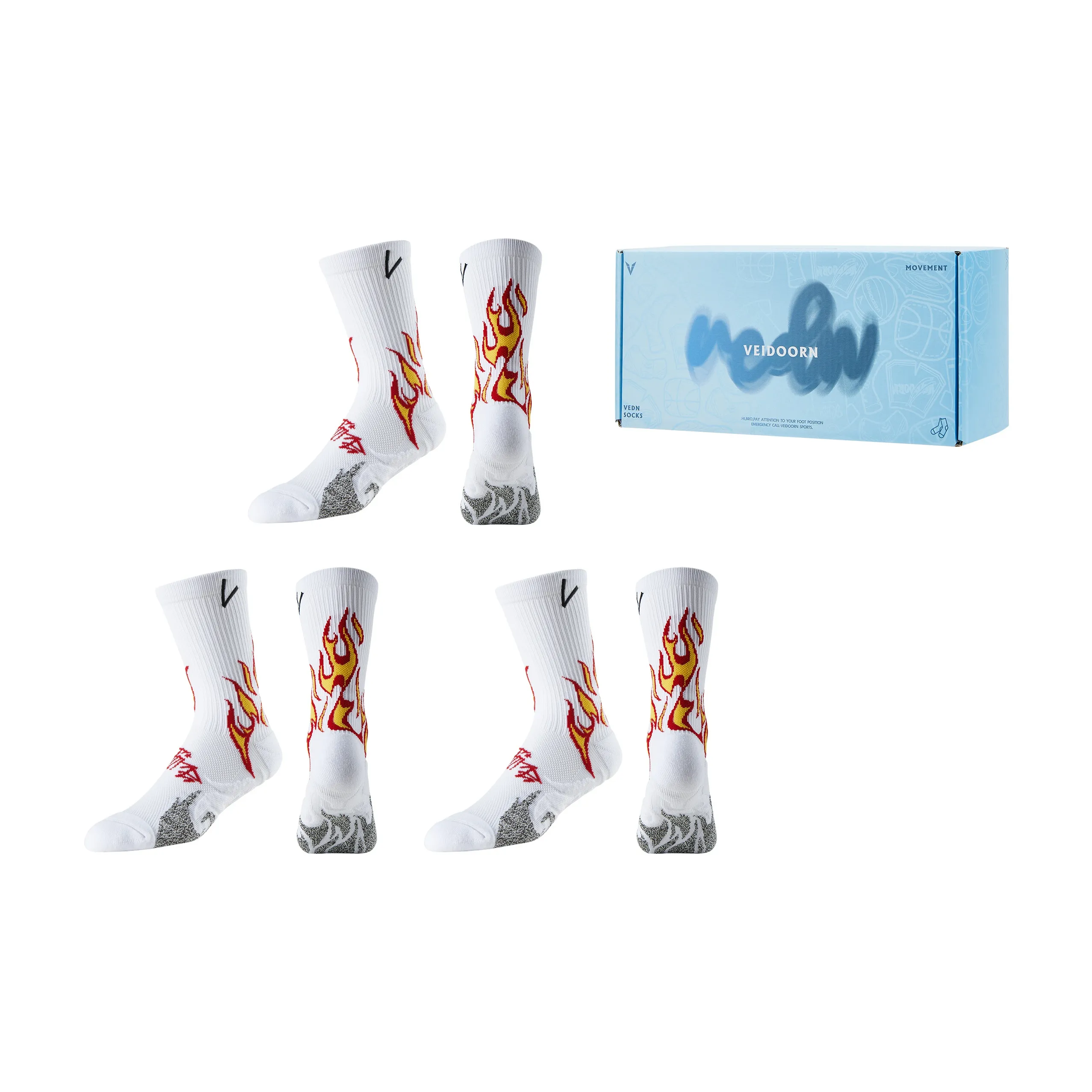 VEIDOORN Basketball Socks Unisex 3 Pack