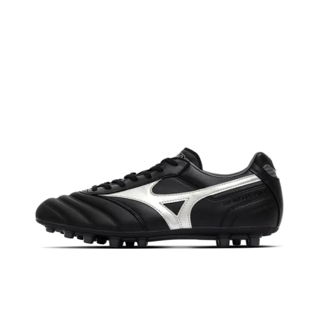 Mizuno Morelia AG Rubber Short Studs Anti Slip Wear Resistant Soccer Shoes Men's Black Silver Gray