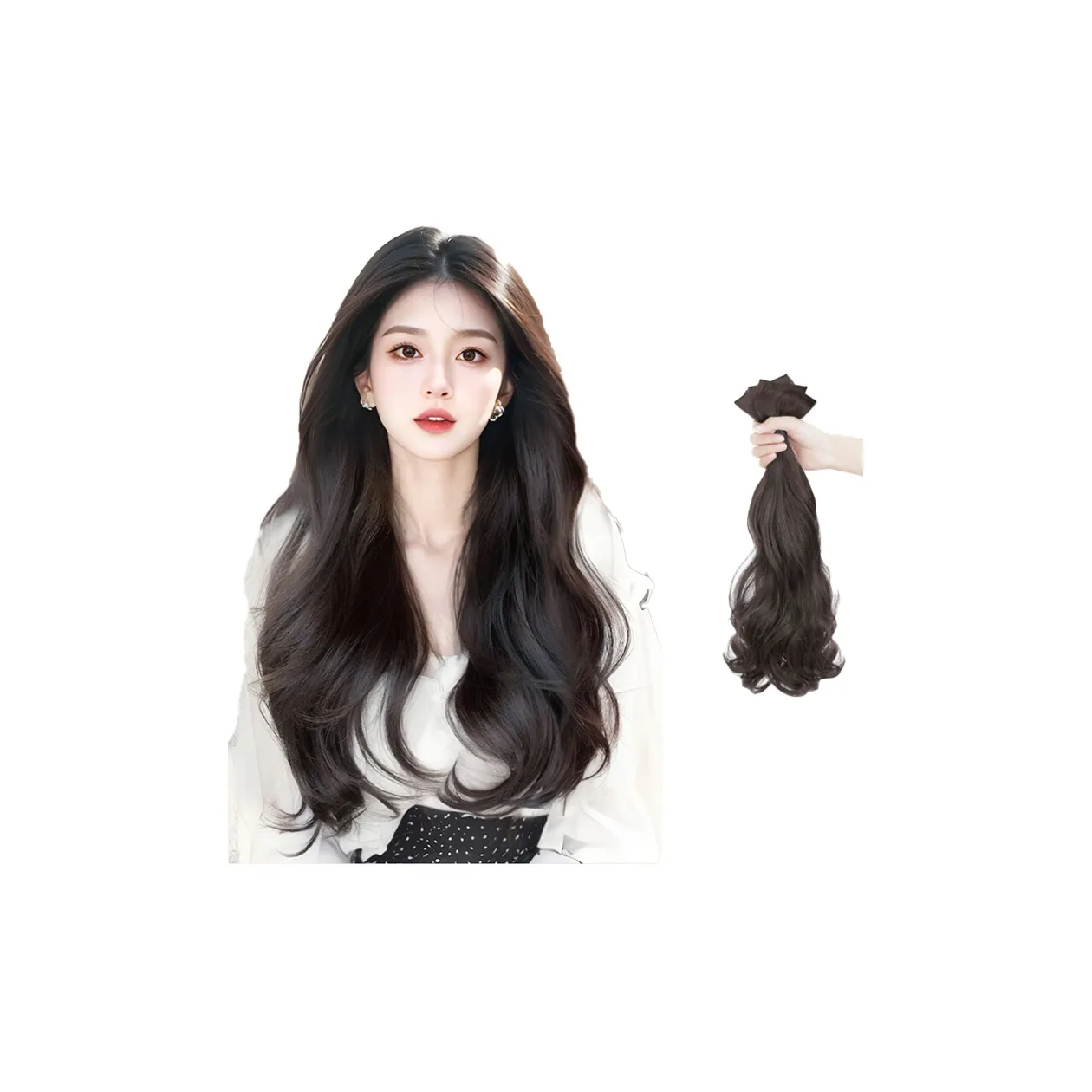 GLUNA THREE Шляпа для волос Big Wave Curl Extension Заплатка