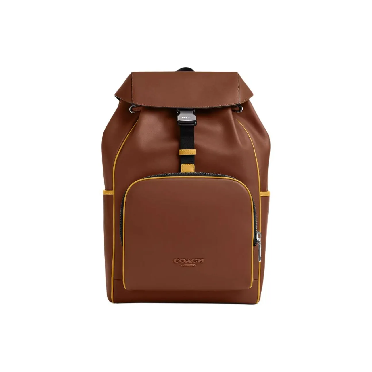 COACH Гладкая телячья кожа рюкзак средний мужской седло