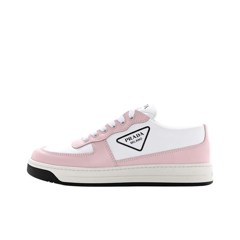 PRADA Low Top Skateboard Shoes Women's Pink White