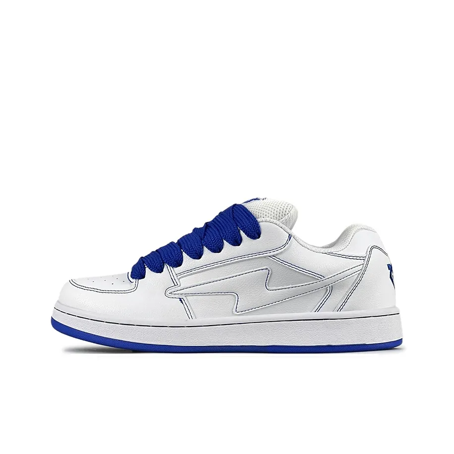 LuzaoT SUPER DRAG Lightning Puffy Shoes Anti Slip Wear Resistant Low Top Skateboard Shoes Unisex Klein Blue