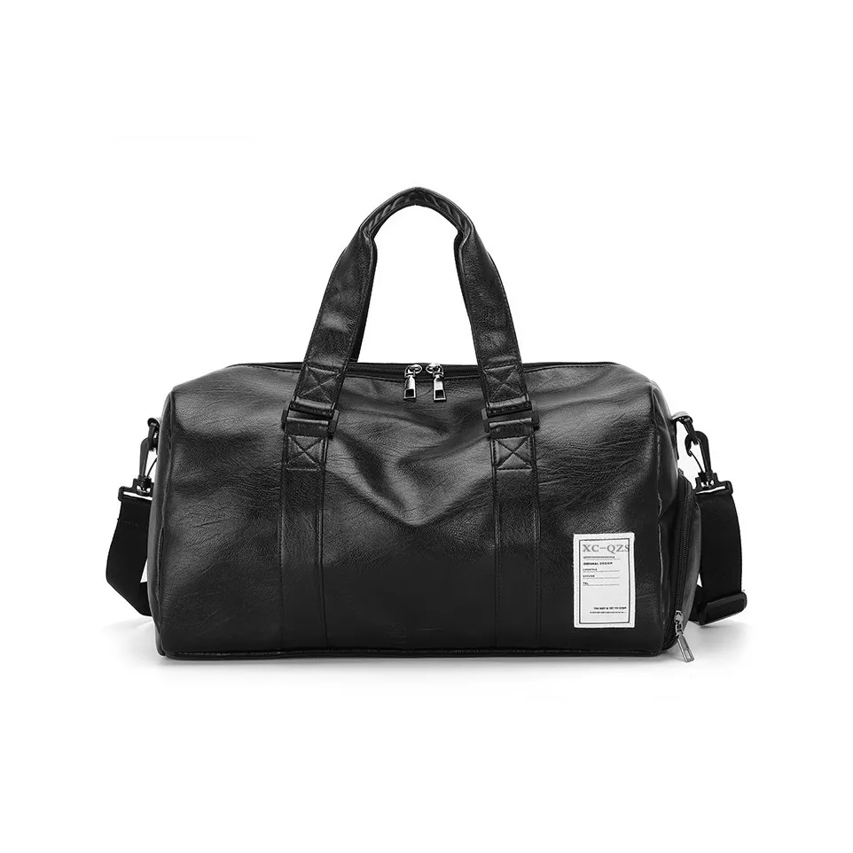 MOK PU (полиуретан) Спортивная сумка Большая Унисекс Черная