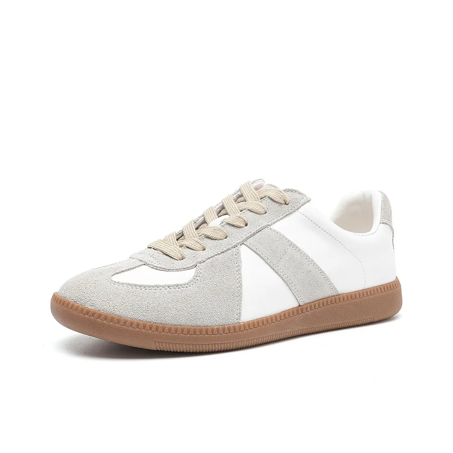 JASONSTAR German Army Trainers Anti Slip Wear Resistant Breathable Lightweight Low Top Casual Shoes Unisex White