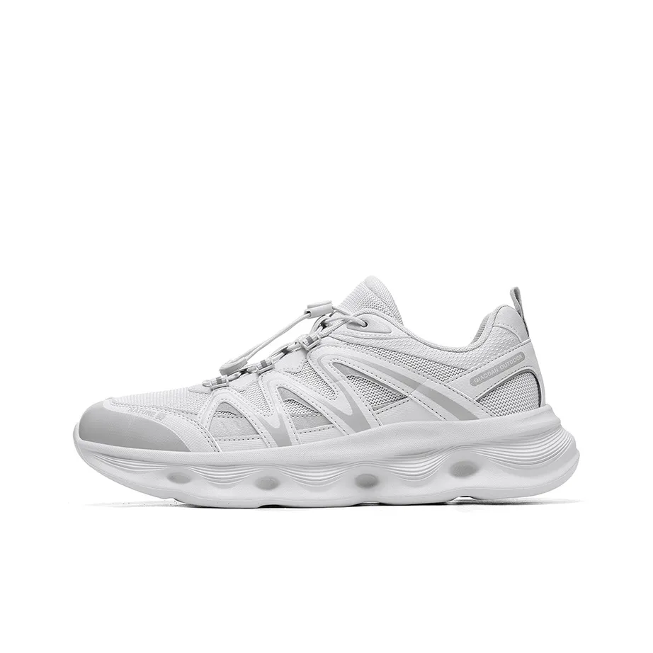 QIAODAN TaoYing Trail Running Cushioned Slip Resistant Breathable Low Top Outdoor Running Hiking Shoes Men's Gray