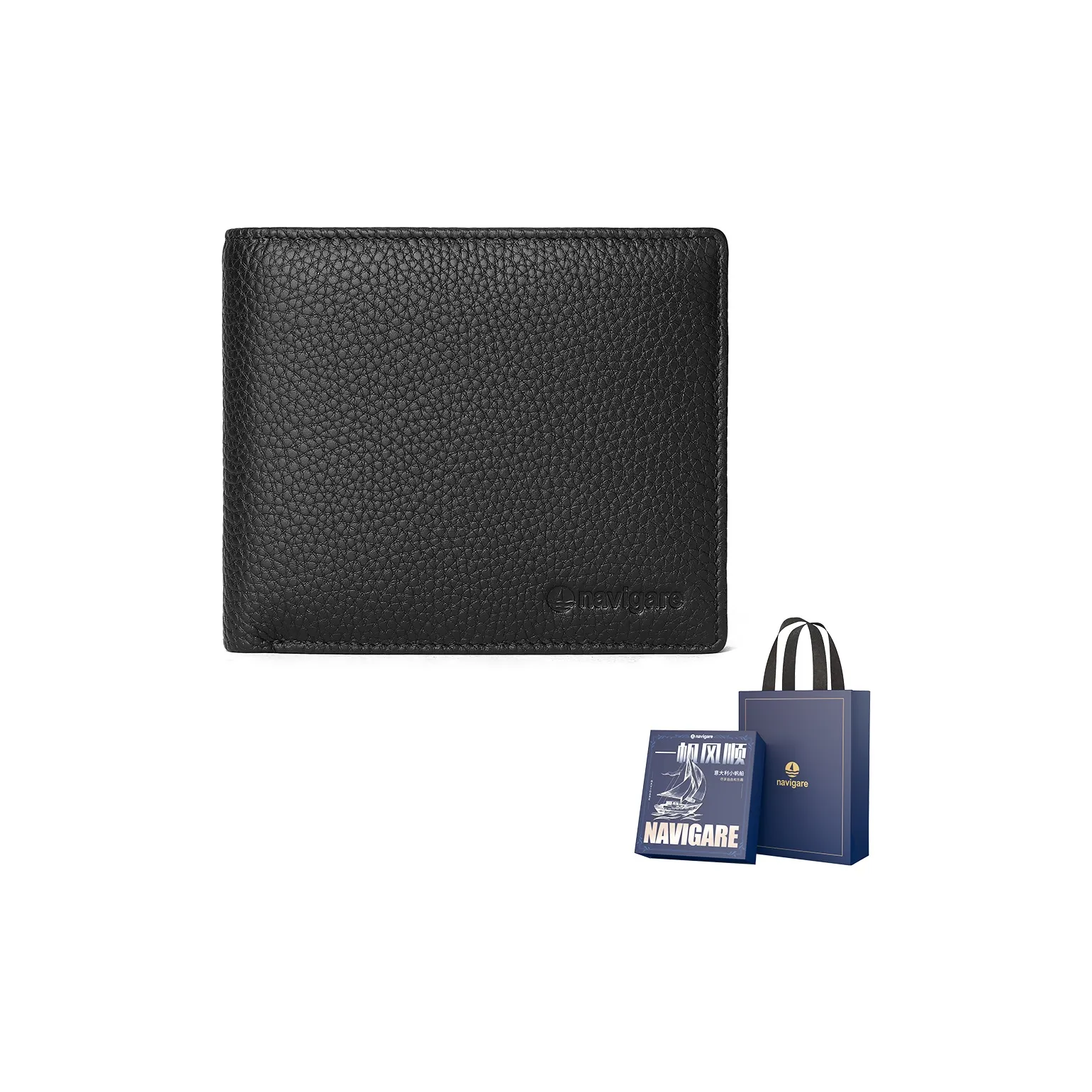 NAVIGARE Кошелек из коровьей кожи держатель для карт мужской черный