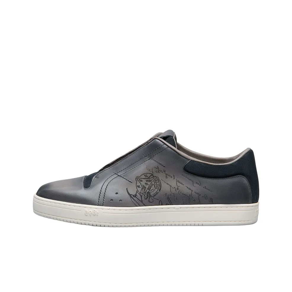 BERLUTI Playtime Scritto Low Top Skateboard Shoes Men's Black