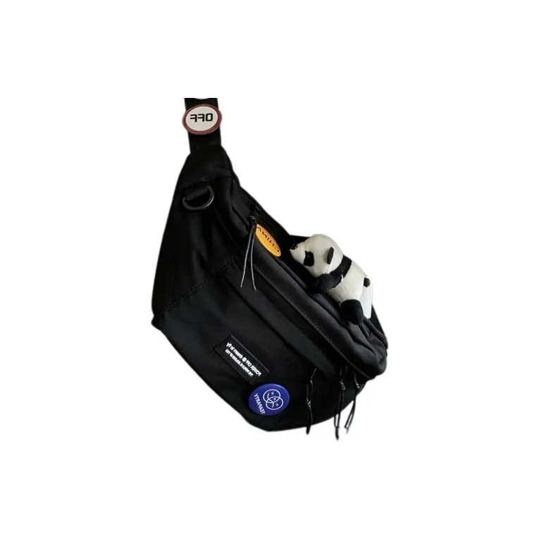 MOK Polyester Fanny Pack Regular Unisex Black/White