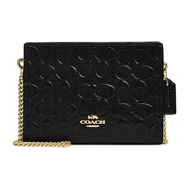 COACH Сумка через плечо из коровьей кожи маленькая женская черная