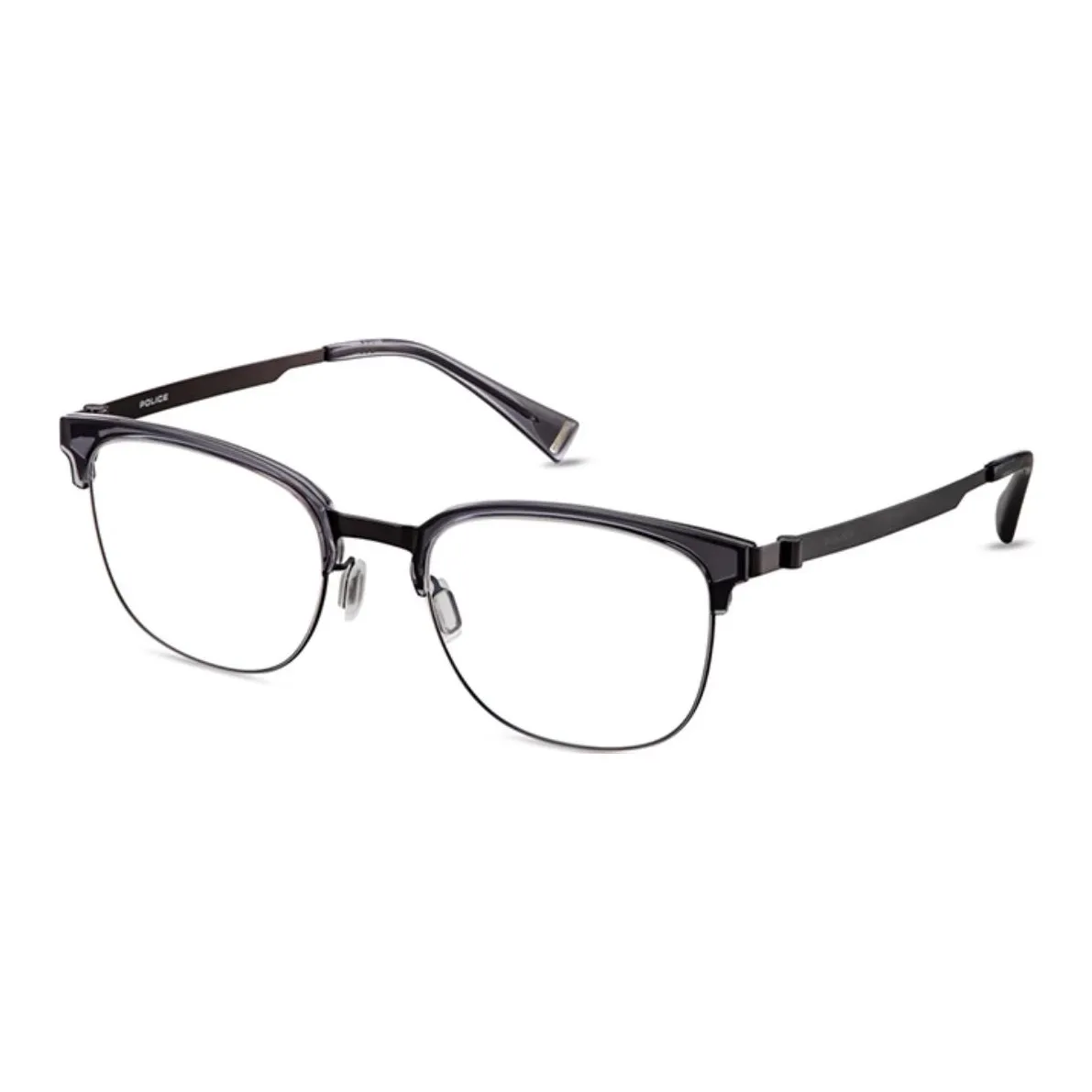 Police Пластина Сплав Рамка Нержавеющая сталь Квадратная оправа для очков VPLN49K Унисекс Черный