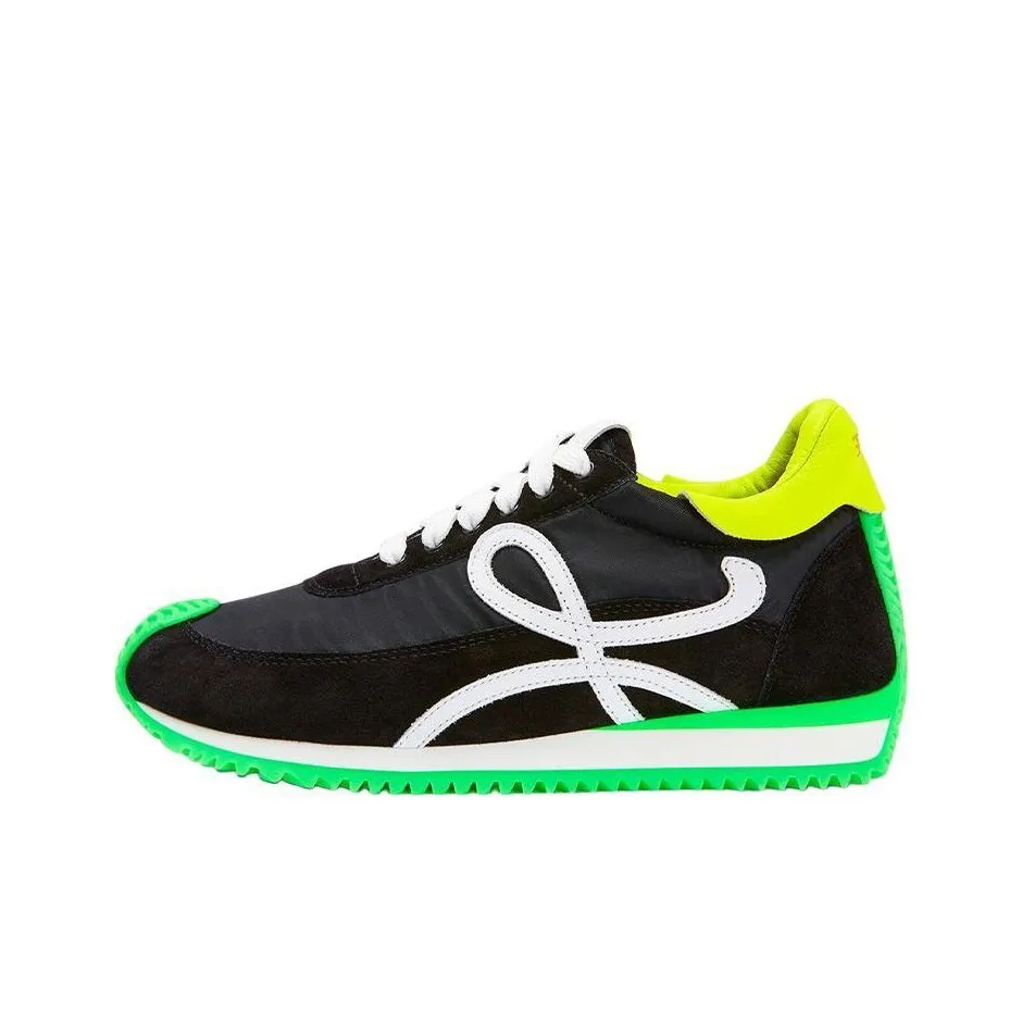 LOEWE Flow Runner Cushioned Anti-Slip And Wear-Resistant Lightweight Low-Top Casual Shoes Men's Black Green White