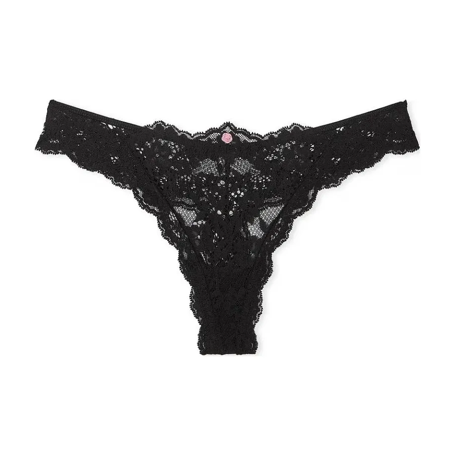 Victoria's Secret VICTORIA'S SECRET DREAM ANGELS Кружевные Стринговые Трусы Черные Стринговые Трусы Женские 1 Пачка Черный