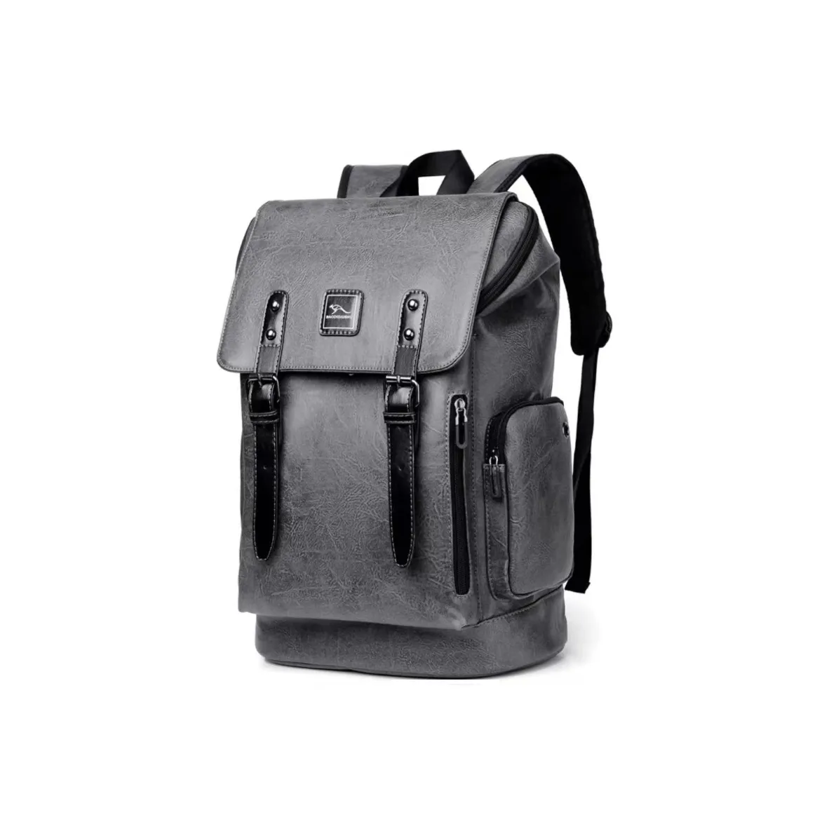 BAODIDAISHU ПУ (полиуретан) Рюкзак Портативный Большой Мужской Серый Черный