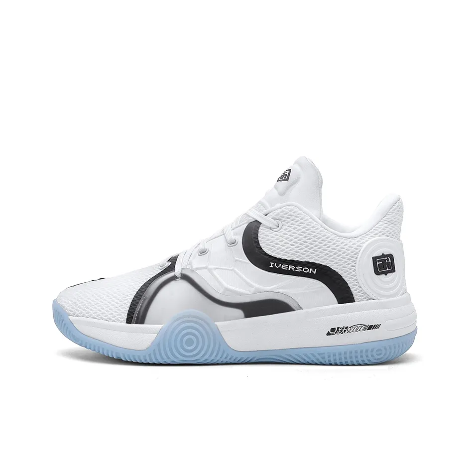 IVERSON Slip-resistant Abrasion-resistant Breathable Low-Top Basketball Shoes Unisex White Айверсон противоскользящий устойчивый к истиранию дышащий низкий топ баскетбольные кроссовки унисекс белый