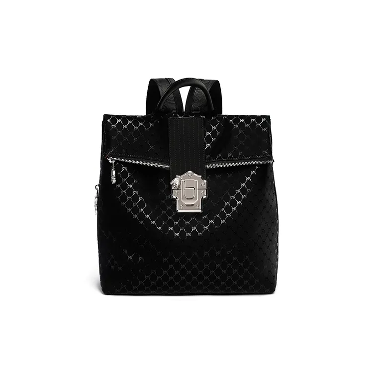 LMK Cow Leather Commute Double Shoulder Travel Lightweight Regular Unisex Luxe Gold/Morandi Green/Black