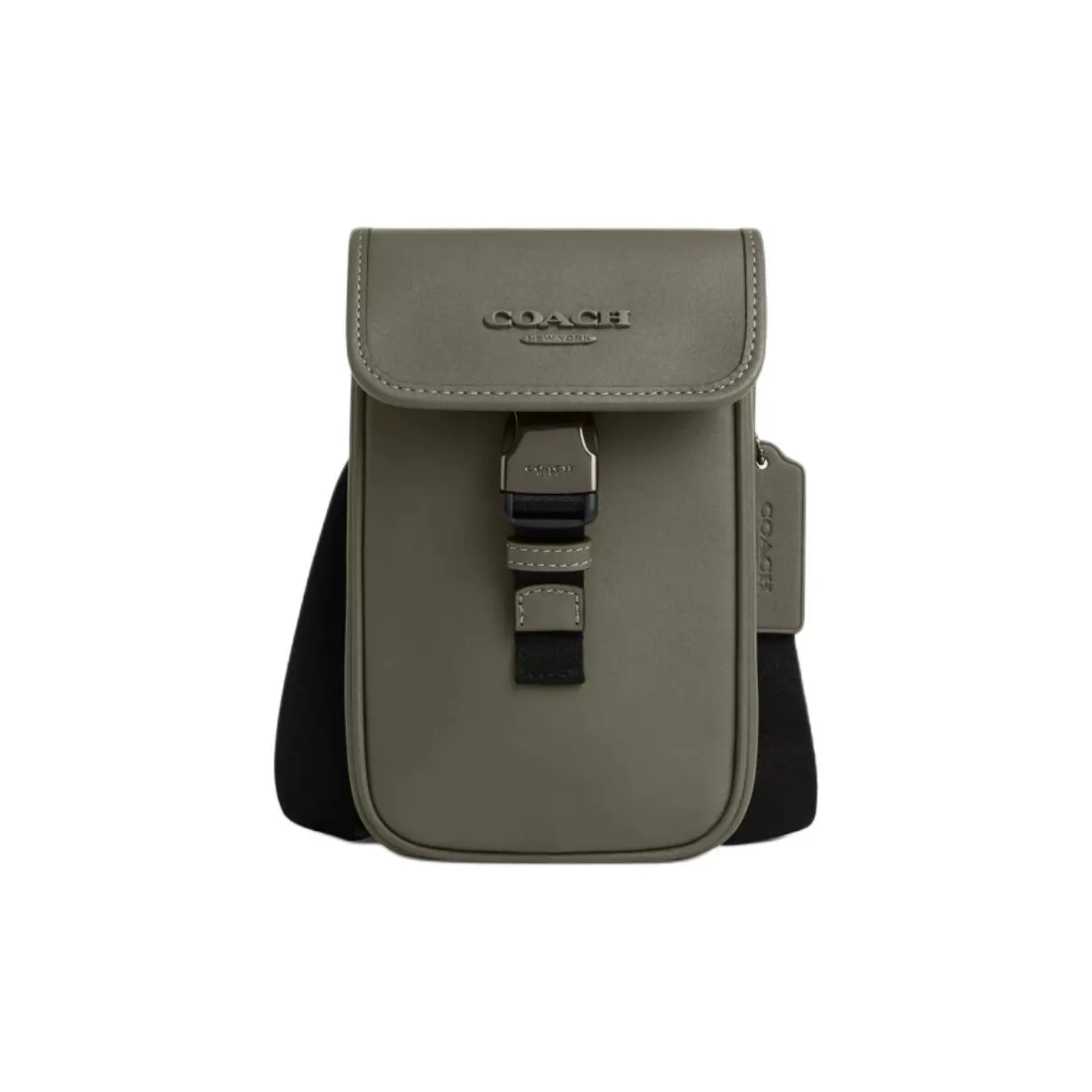 COACH Smooth Calf Leather Crossbody Bag Men's Army Green