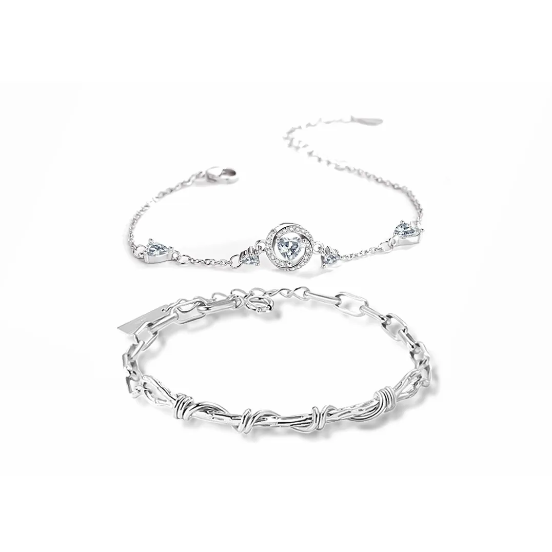 MUYAN Сплав Heartbeat Entwined Браслет Унисекс