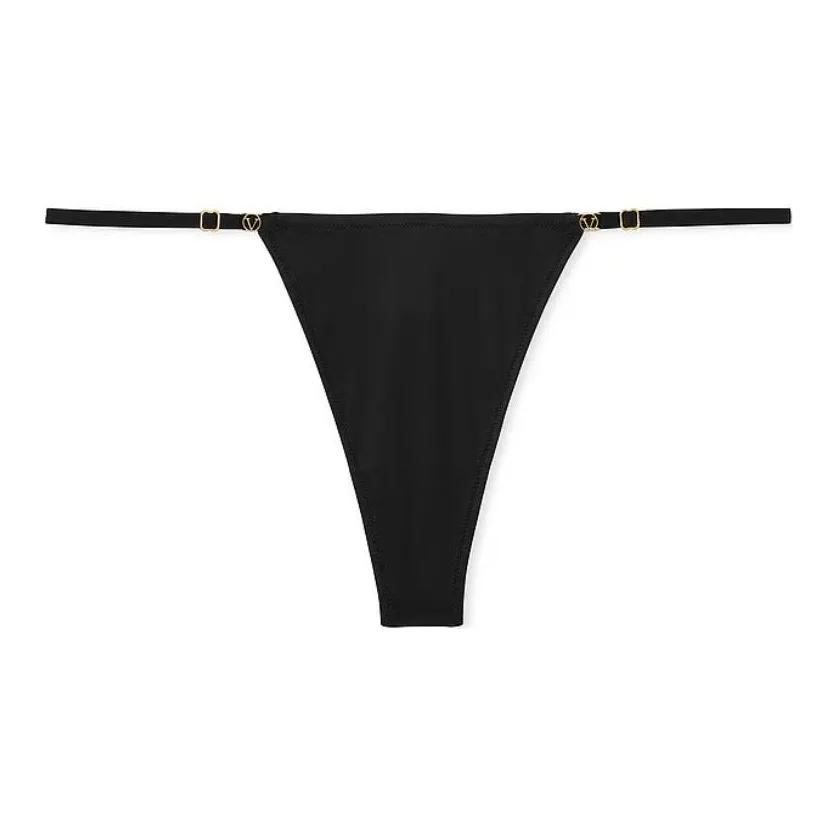Victoria's Secret Dreamy Collection DREAM ANGELS Lace Trim Thong Panty/Black Underpants Women's 1 Pack Black