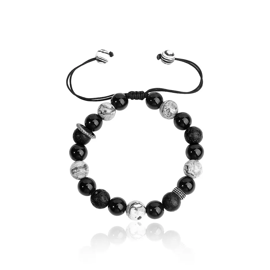 FOREVER MELODY Obsidian Jade Bracelets Men's