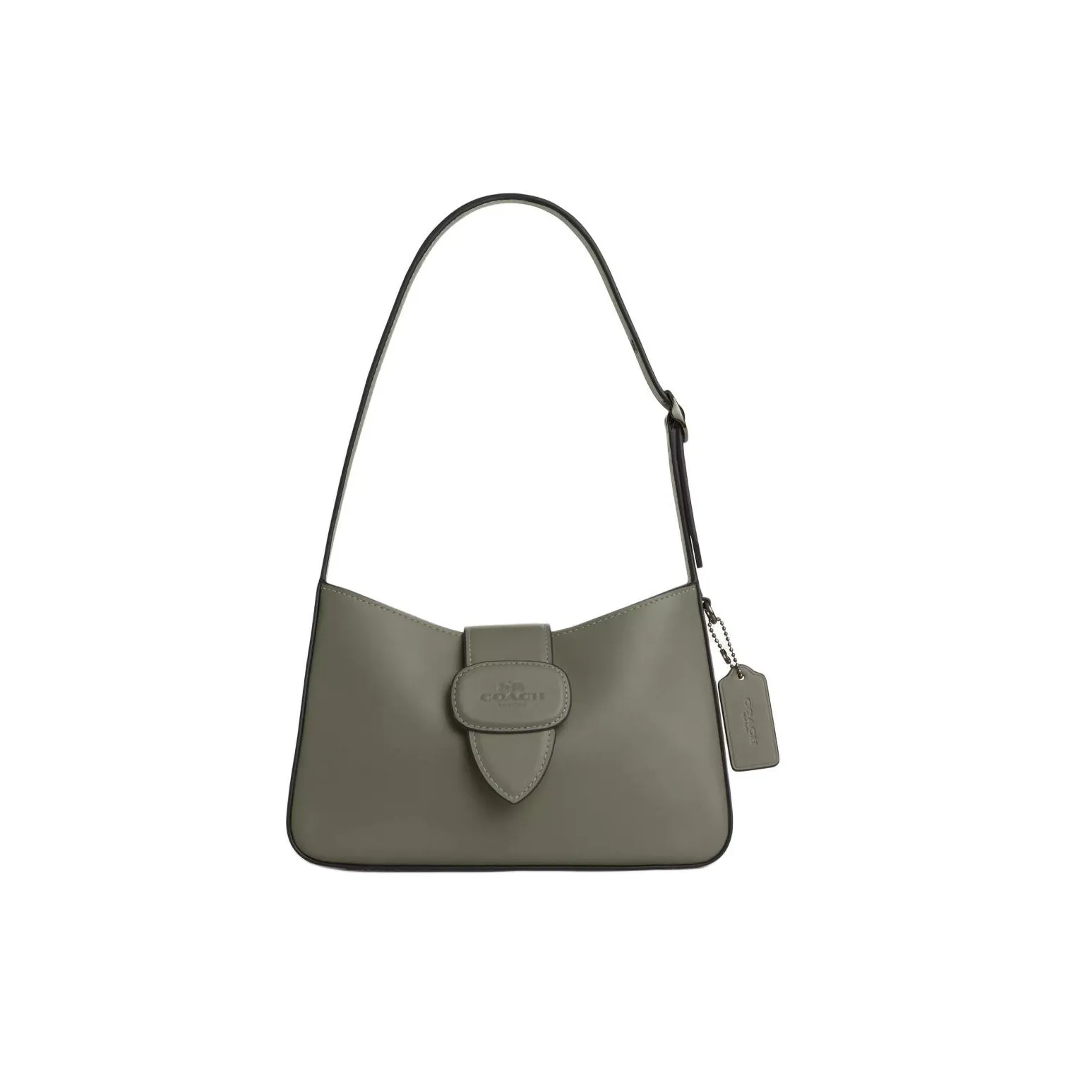 COACH Eliza Calfskin Handbag, Shoulder Bag Women's Gunmetal & Army Green