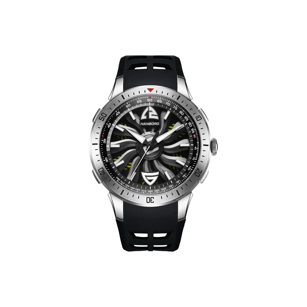 HANBORO Механические Мужские Часы с Человеческим Механизмом и Циферблатом