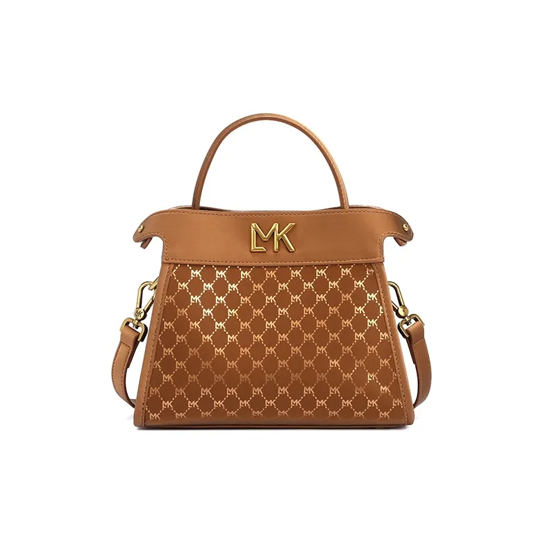 LMK Cow Leather Fashion Commute One Shoulder Handbag Regular Unisex Luxurious Gold