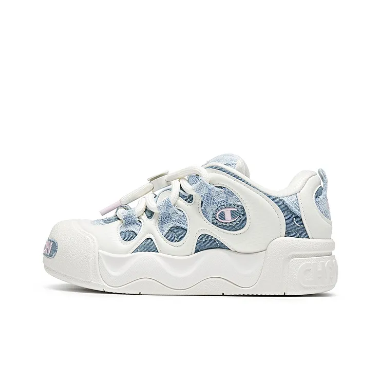 Champion с наполнителем пончик низкий топ кроссовки для скейтбординга женские светло-синий