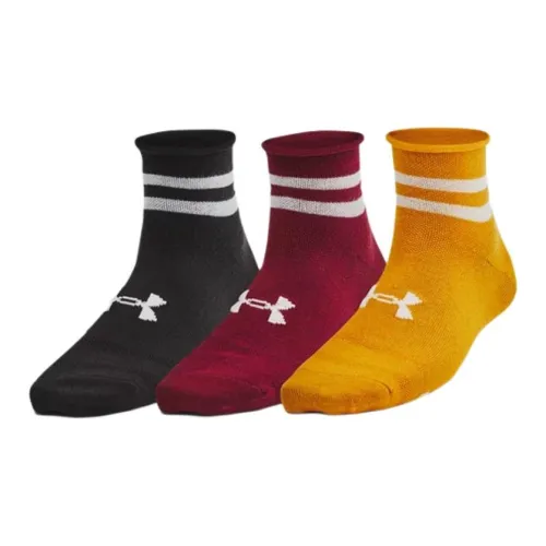 Under Armour Essential 3 шт Темно-красный/Черный/Белый Женские Носки до икры MID