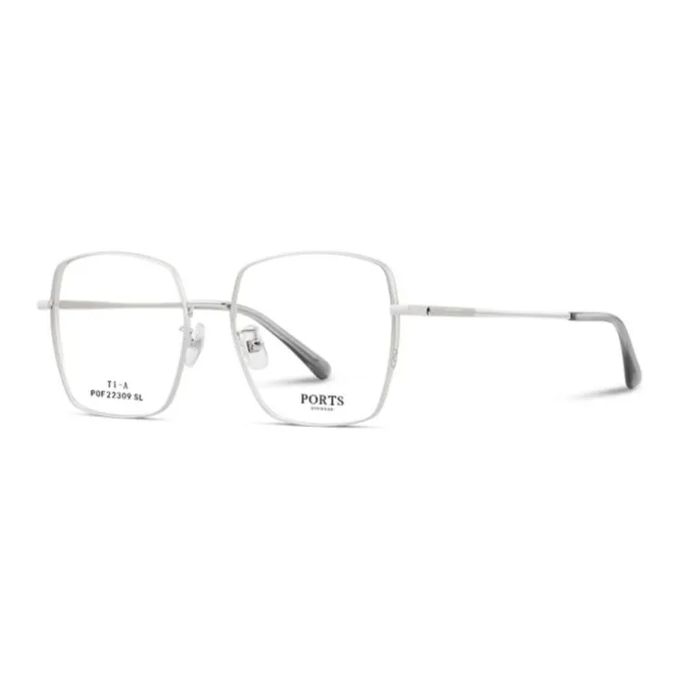 PORTS Титановый сплав Нерегулярная форма Оправа для очков Унисекс Серебряный