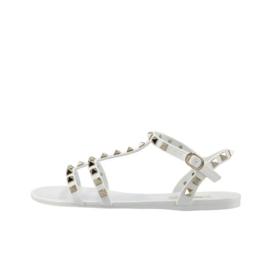 Valentino ROCKSTUD One Strap Sandals Women's White