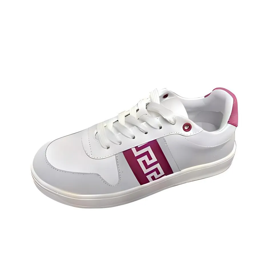 VERSACE Women's La Greca Sneaker 'White Pink'