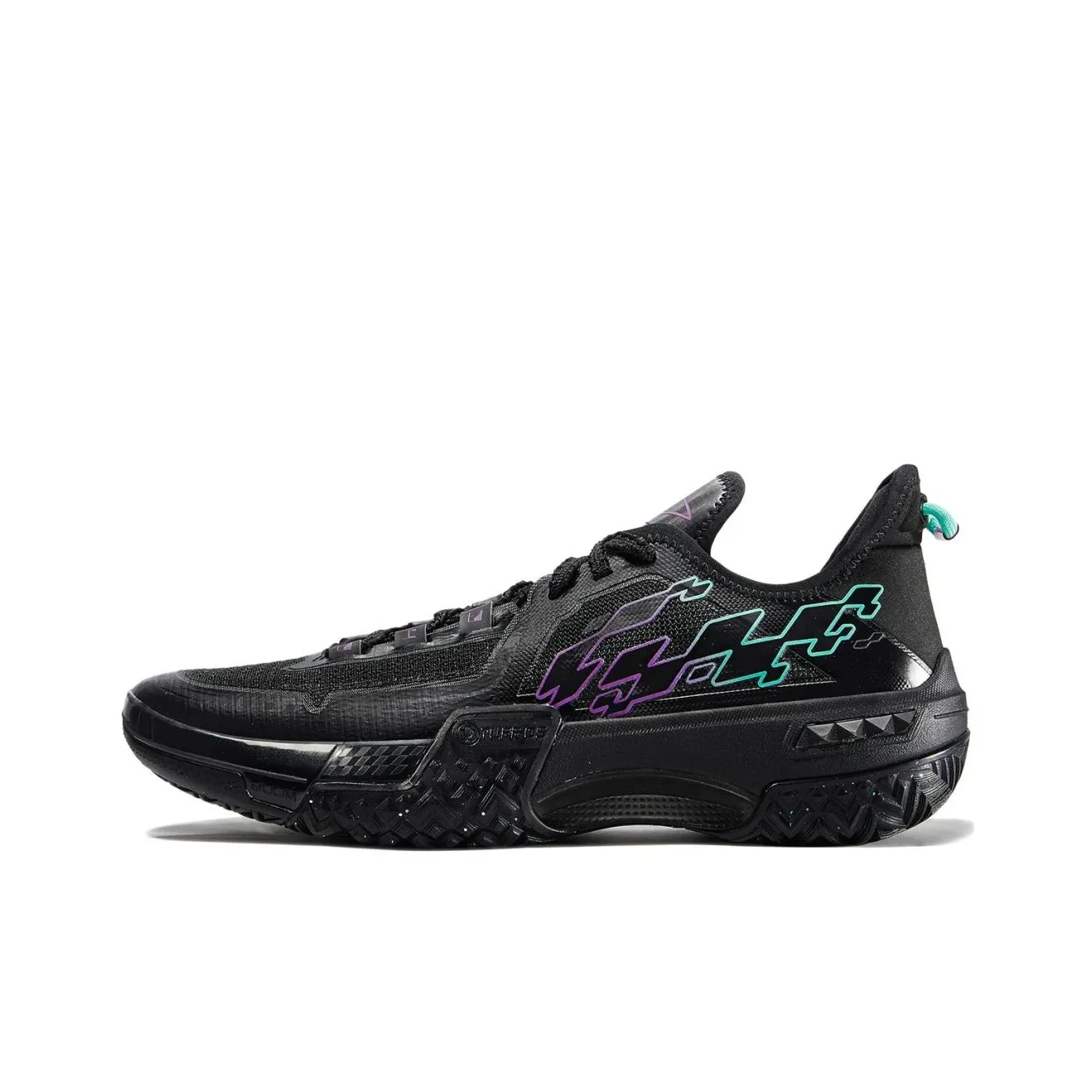 LiNing Shudder Cushioning Anti Slip Wear Resistant Breathable Lightweight Rebound Low Top Basketball Shoes Men
s Black