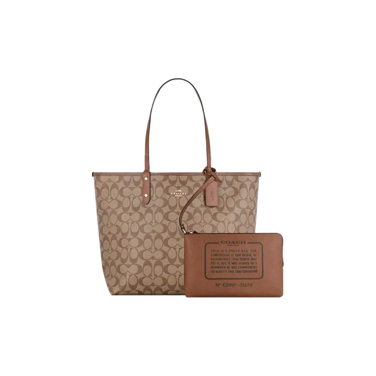 COACH City PVC Tote Bag, Shopping Bag, Handbag Tubas Women's Brown